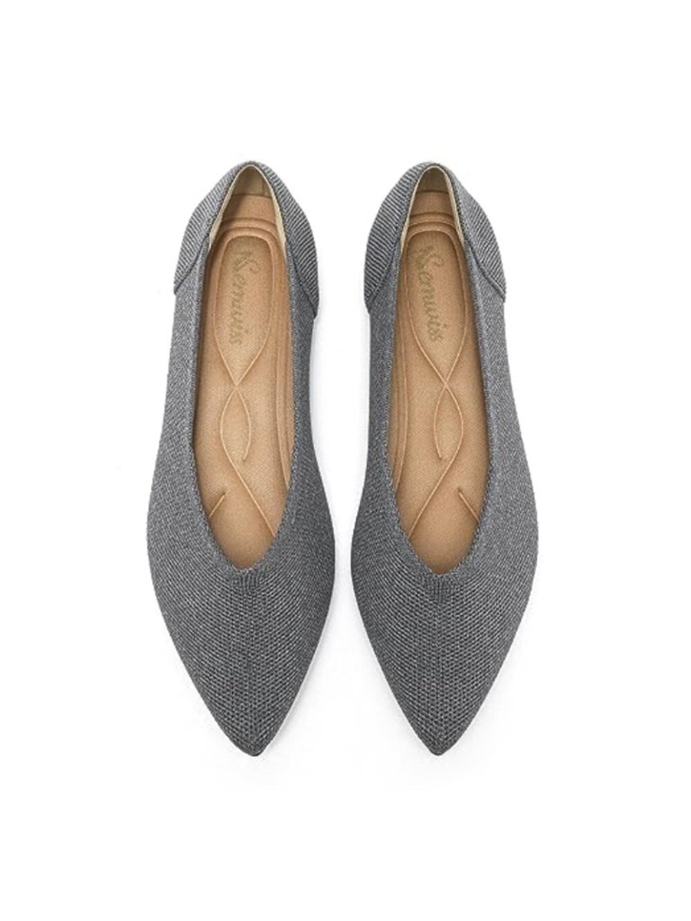 Women's Knitted Ballet Flats Memory Foam Pointed Toe Work Shoes